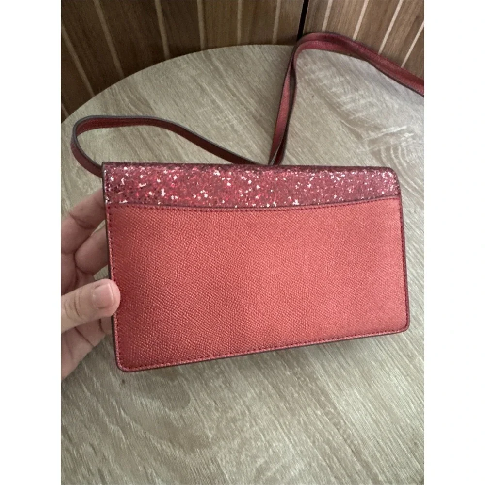 Coach Ruby Glitter Foldover Crossbody Clutch Wallet NWT MSRP $225